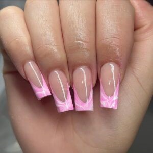 Pink French Tip Nails