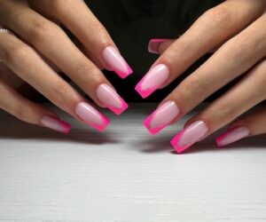 Pink French Tip Nails